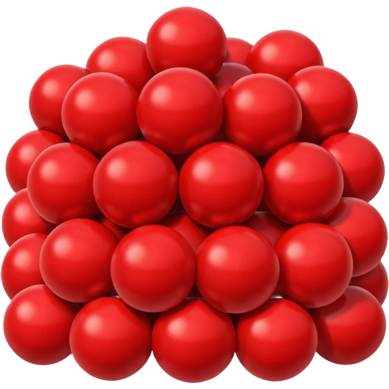 pile of red balls, vibrant, simple, clear emoji