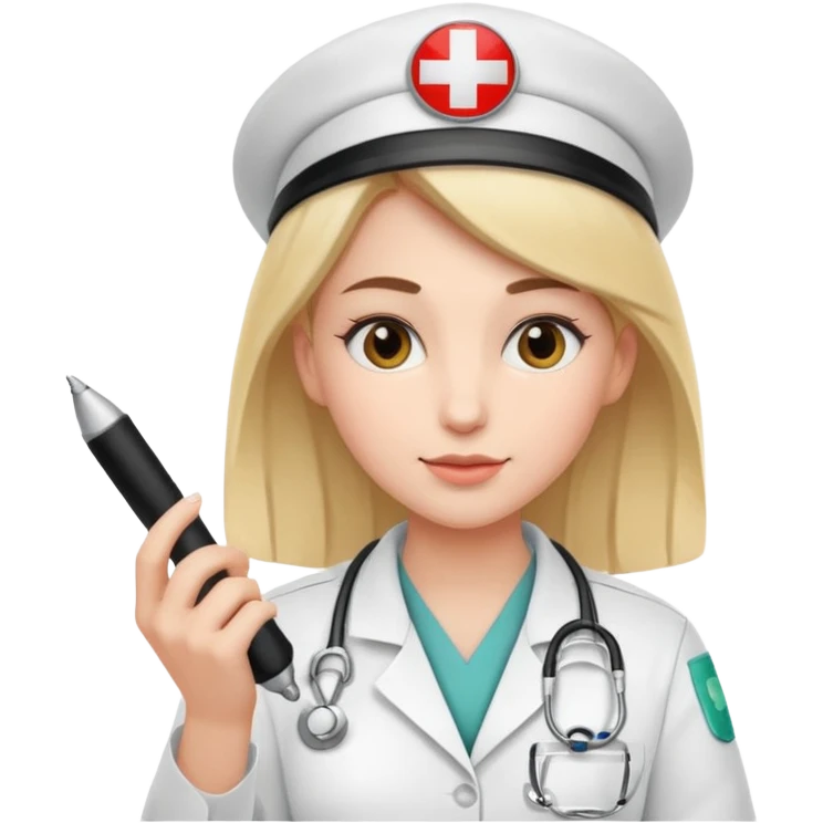 woman medic signing application for job emoji