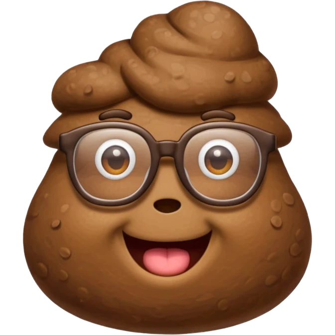 A poop (excrement) with glasses emoji