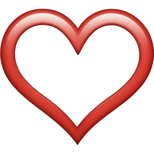 heart with black outline and red inside emoji