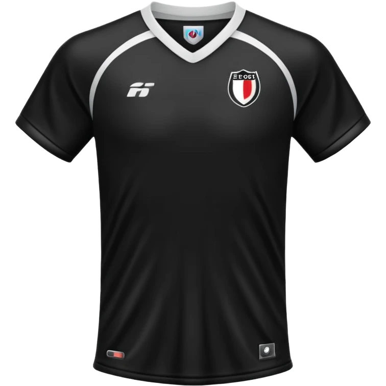 maillot football uni noir sans numéro ni logo emoji