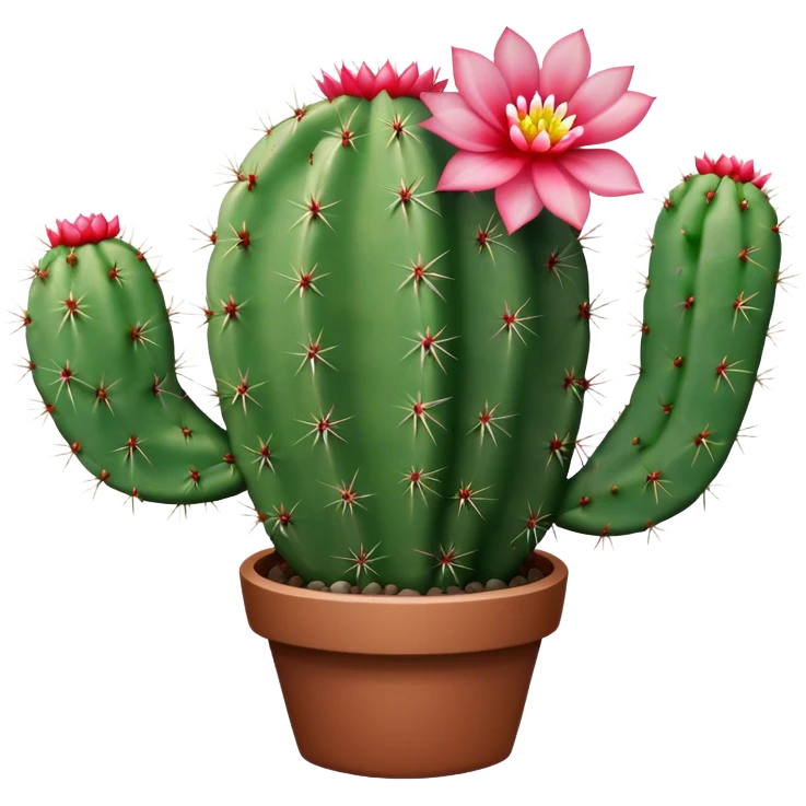 cactus with flower White  emoji