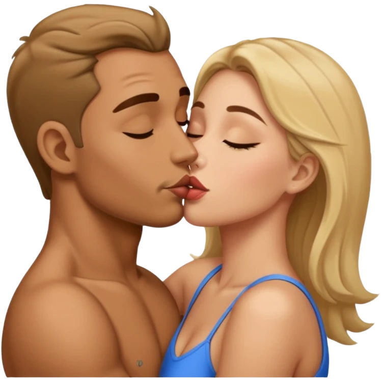 A man kissing a womans pussy emoji