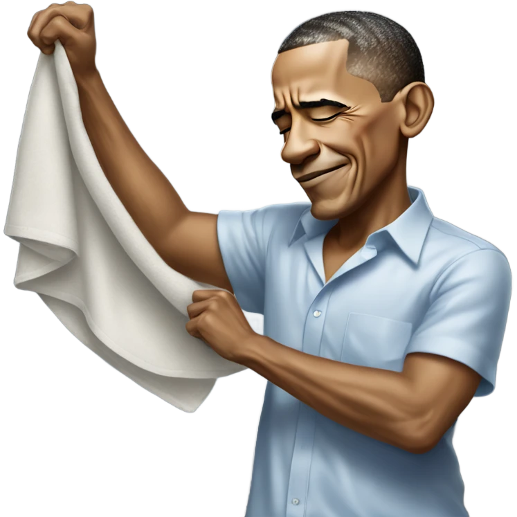 obama wiping sweat with cloth emoji