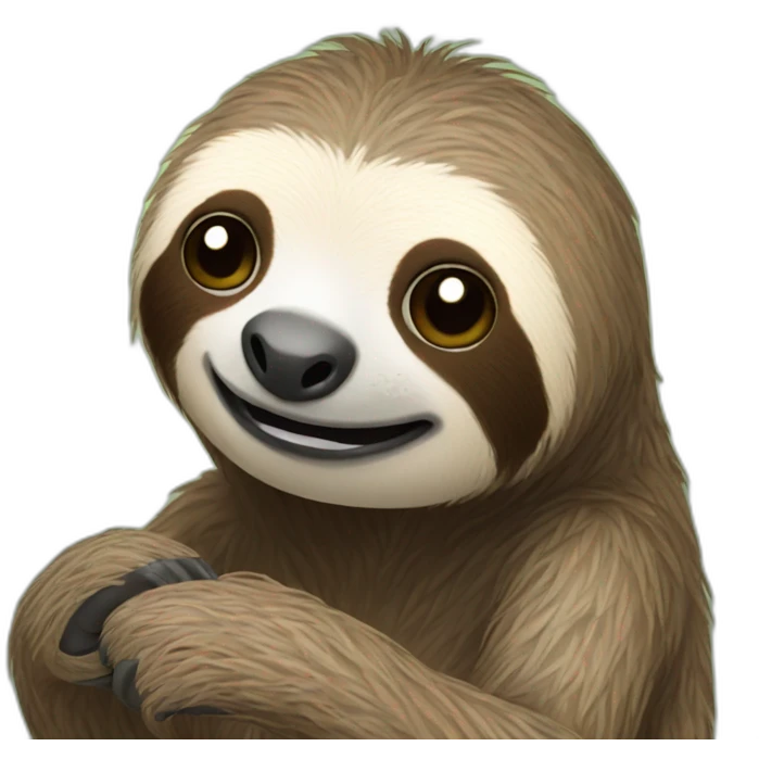 sloth on phone emoji