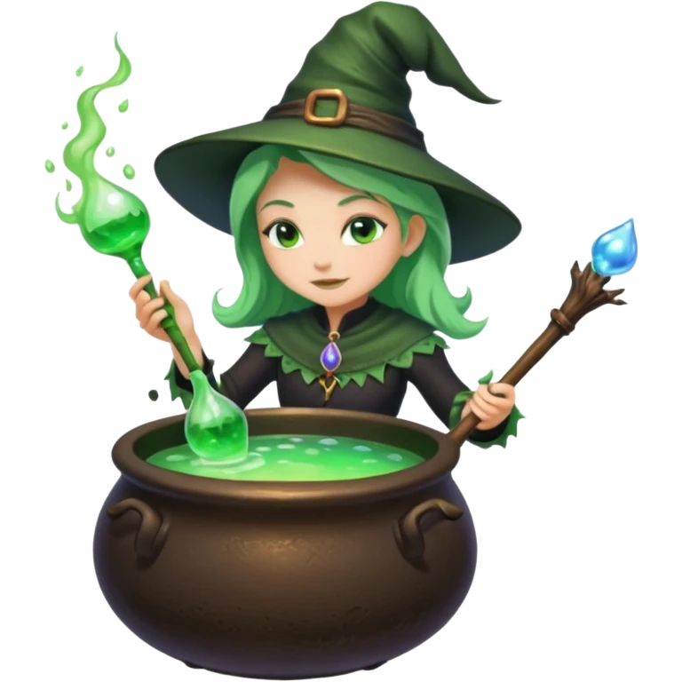 green witch cooking potion emoji