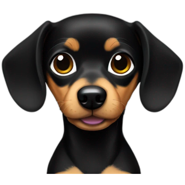 Chiweenie black emoji