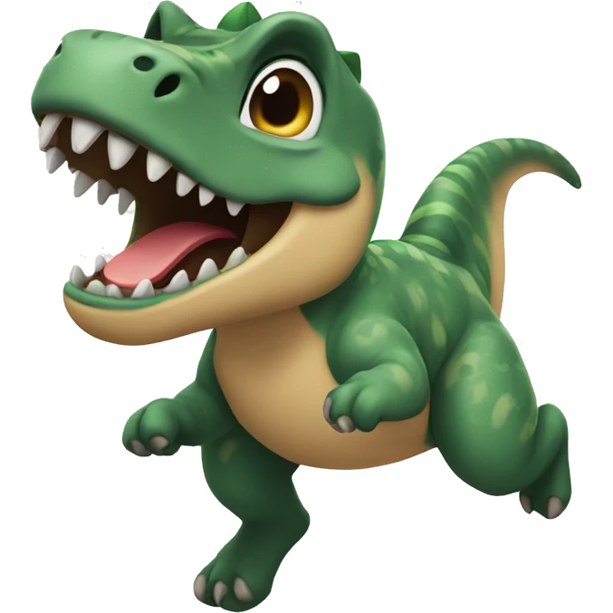A dinasaur jumping cute emoji