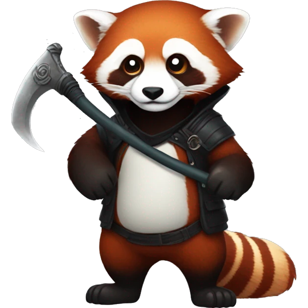 red panda  as reaper with scythe emoji