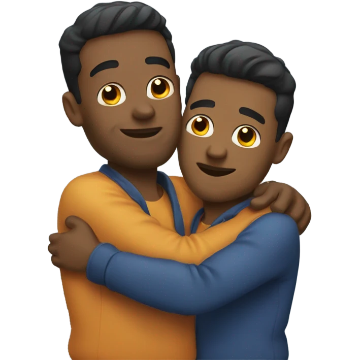 Two guys hugging emoji