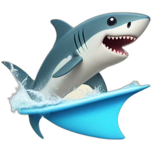 Requin qui fait du surf sur une banane emoji