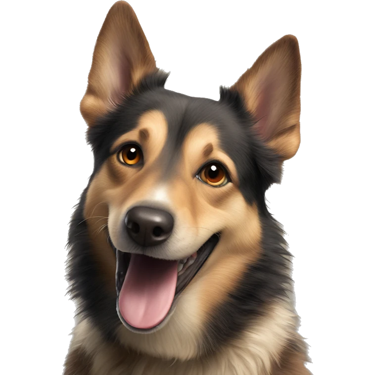 puppy panting peacefully and playfully emoji