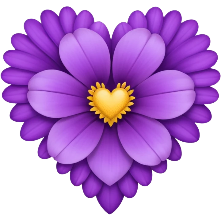 a purple flower heart emoji emoji
