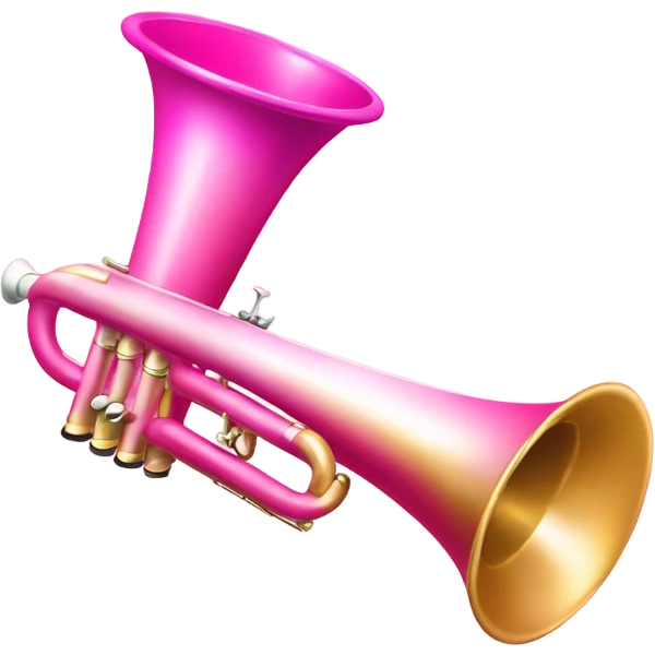 Pink ombre trumpet with glittee emoji