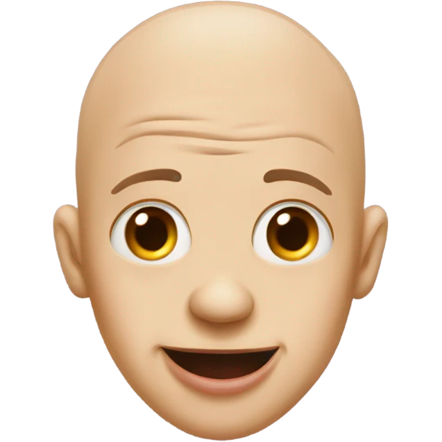 Bald dude sticking his tongue out in a freaky way emoji