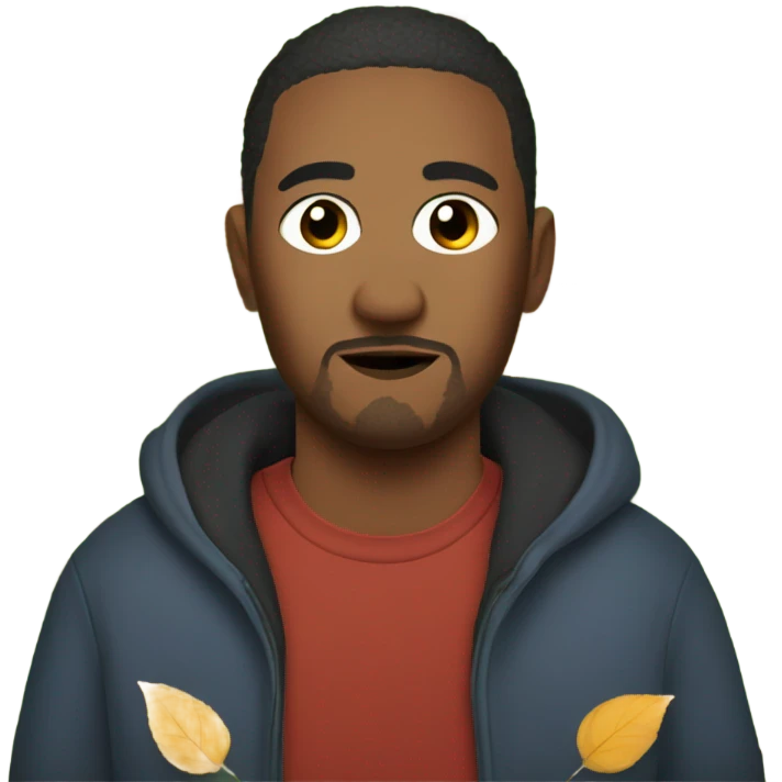 Pregnant homeless father with leaves emoji