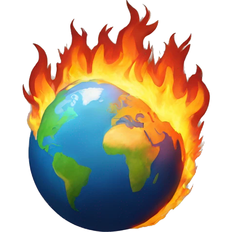Earth on fire emoji