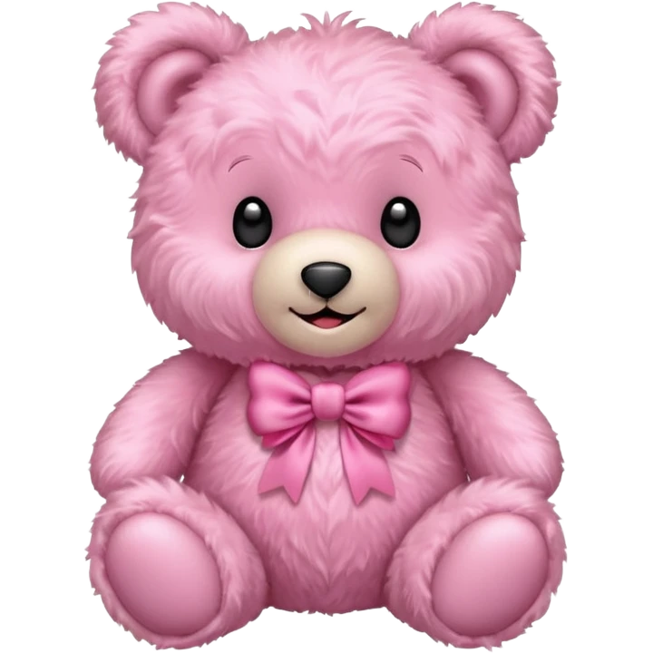 Aesthetic pink teddy with bow emoji