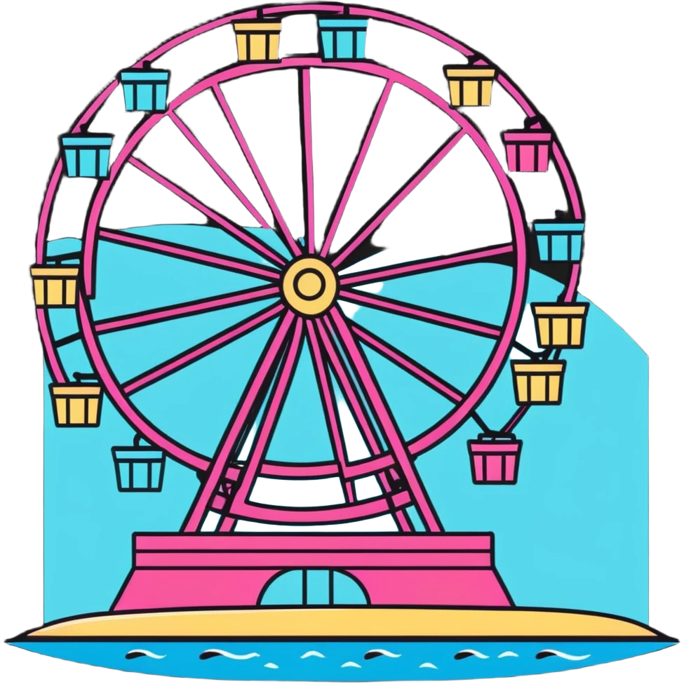 ferris wheel by the ocean emoji