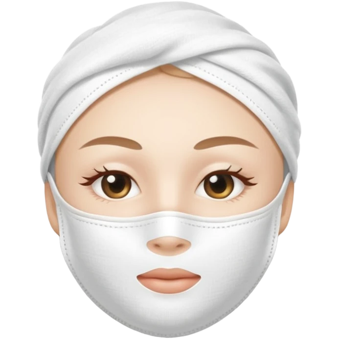 a white skincare beauty mask pack for face, made with cloth emoji