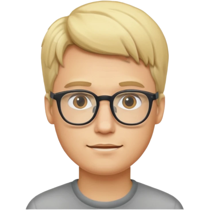 Blonde guy with glasses  baddie emoji
