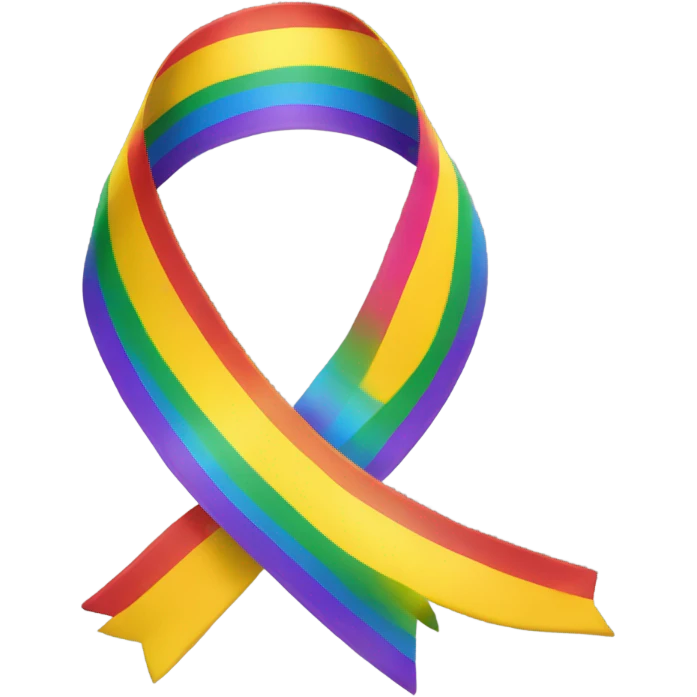 Create rainbow around yellow ribbon emoji