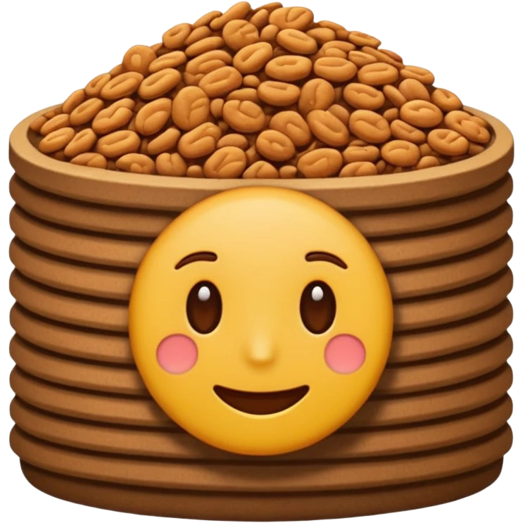 Стикер как смайлики на айфоне в виде горки отрубей, как сыпучего продукта  emoji