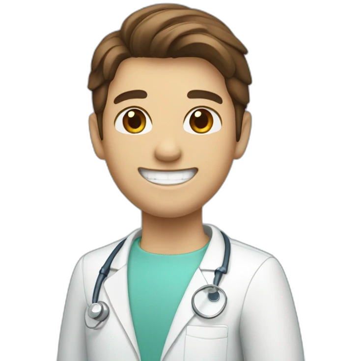 Dentist smiling, brown hair  emoji