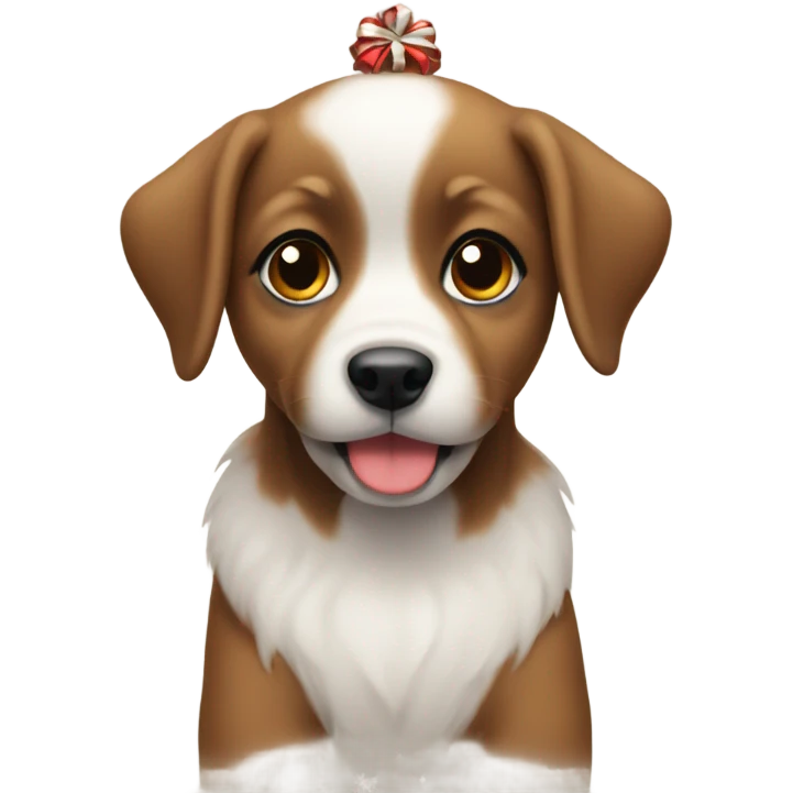 Christmas puppy emoji
