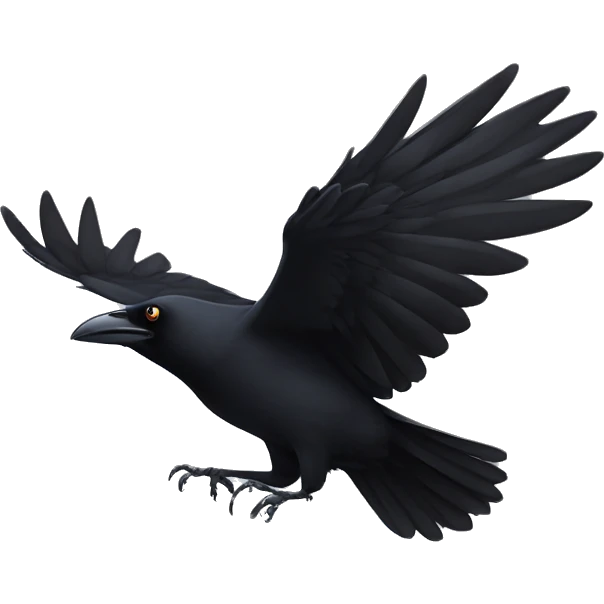 Crow flying  emoji