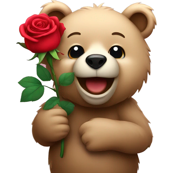 bear with rose emoji