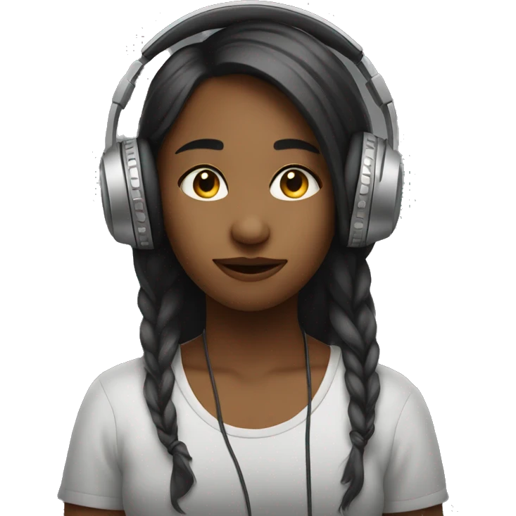 girl listen to music  emoji