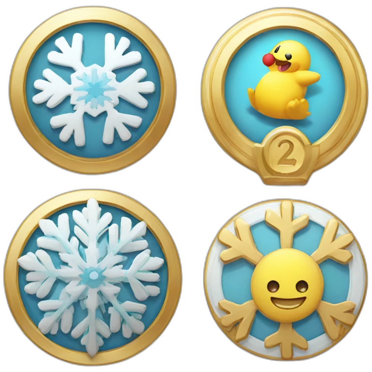 badge, medal, new year, snowflake, pokemon, picture, book, paper emoji