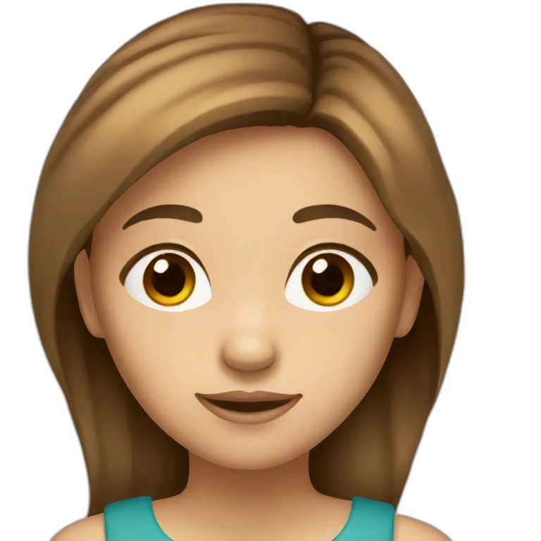 Girl-with-brown-hair-brown-eyes-light-skin. emoji