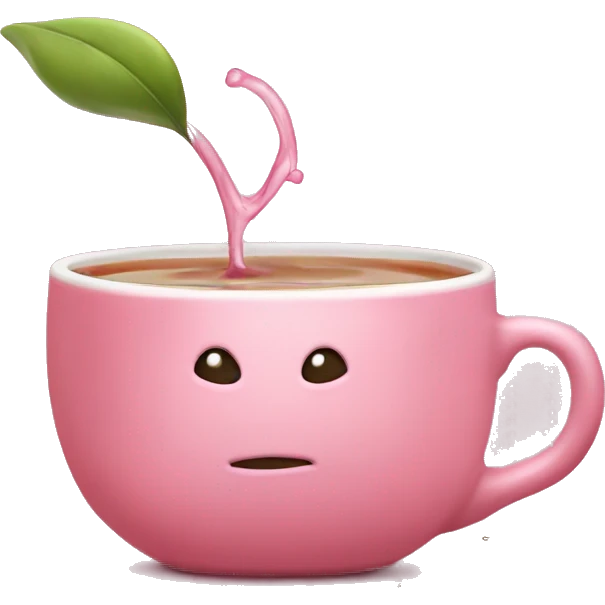 Bobba tea whit a pink now emoji