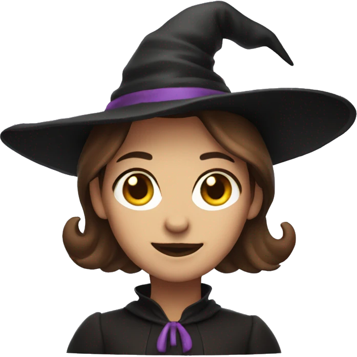 Witch with brown hair smirking emoji