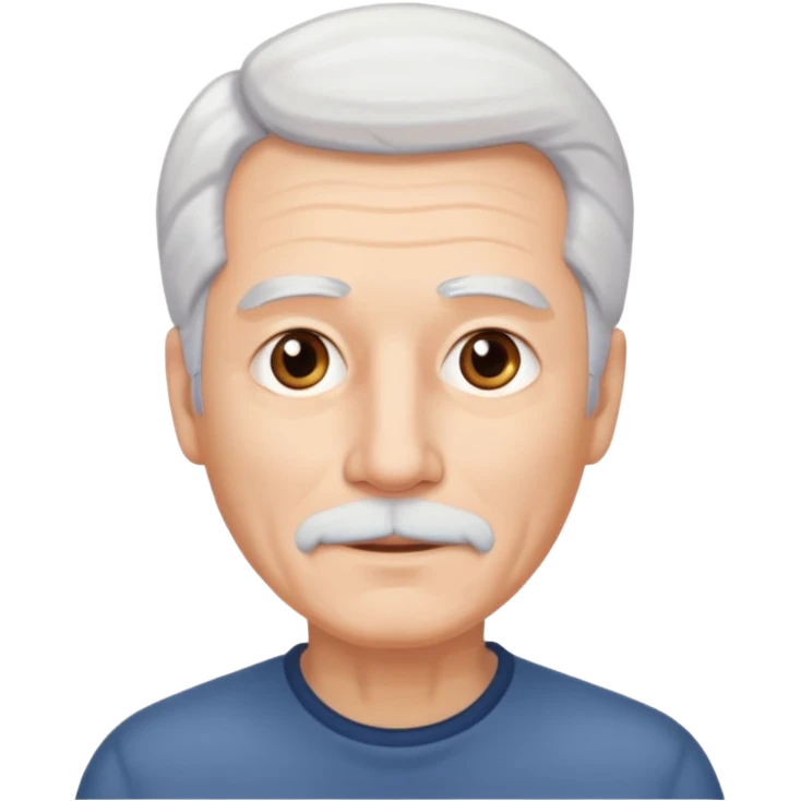 Homem de 60 anos cabelo branco sem bigode e sem barba emoji