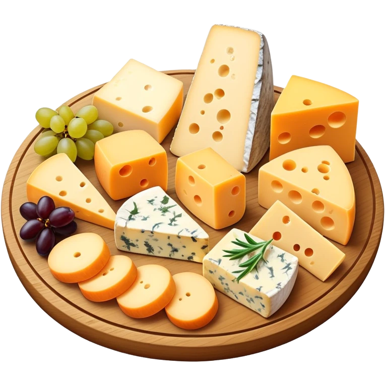 Cheese platter with different cheese varieties emoji