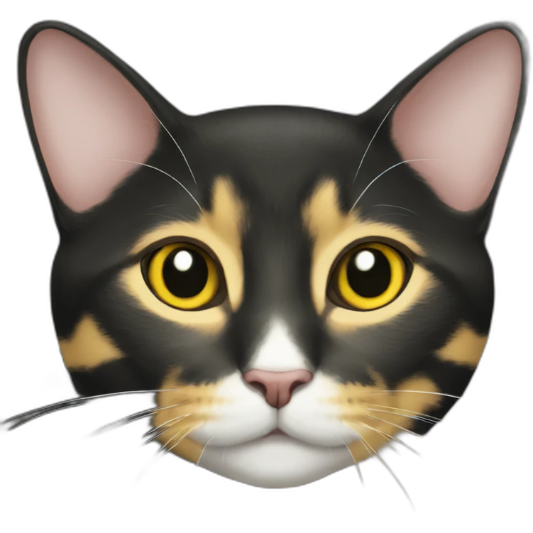 Black and yellow cat emoji