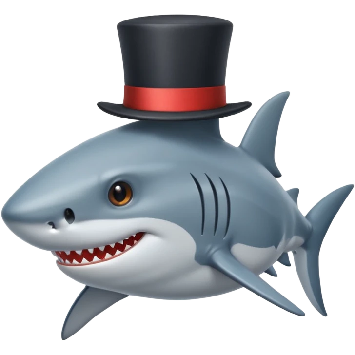 Shark with a top hat emoji