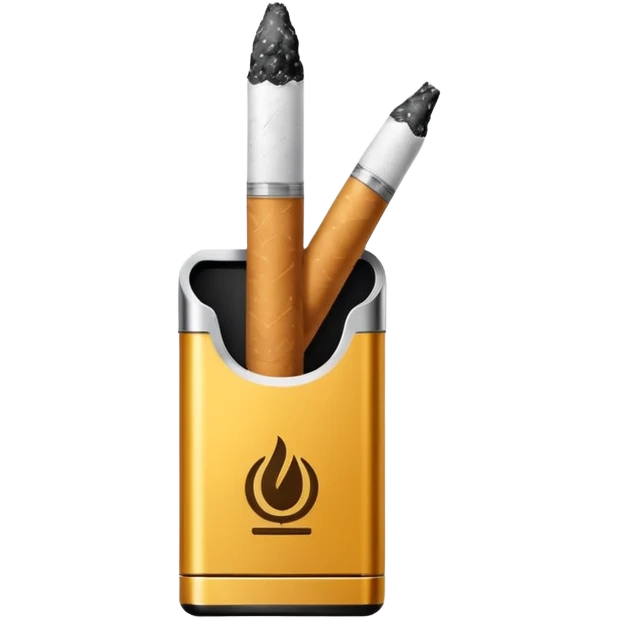 Minimalistic futuristic cigarette emoji, metallic black and white, sleek reflective surface, flat vector, high contrast, minimal design
 emoji