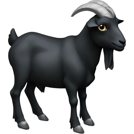 Goat standing on a black knight on the ground emoji