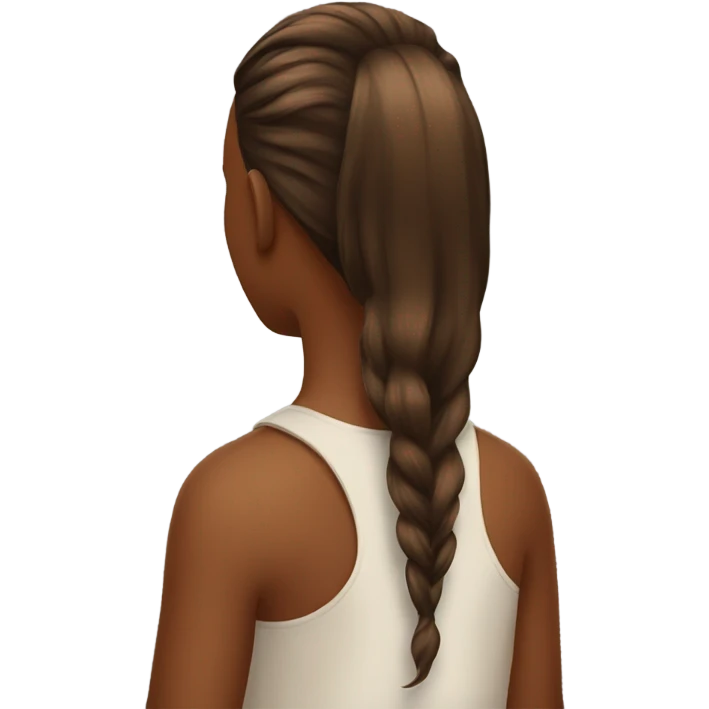 Back of hair, long, brown  emoji