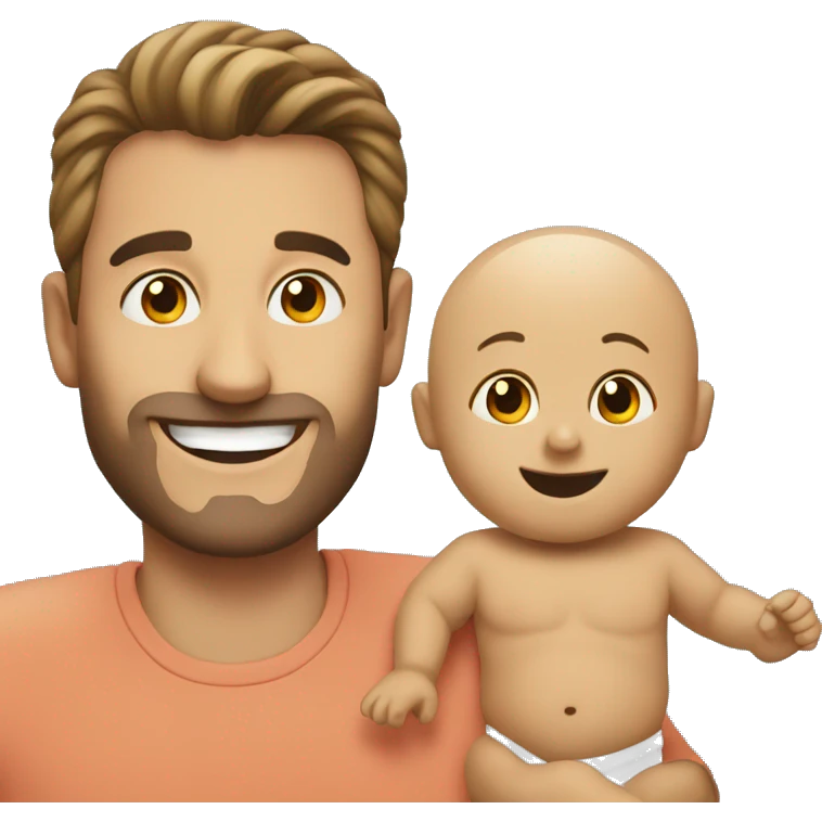 happy man with baby emoji