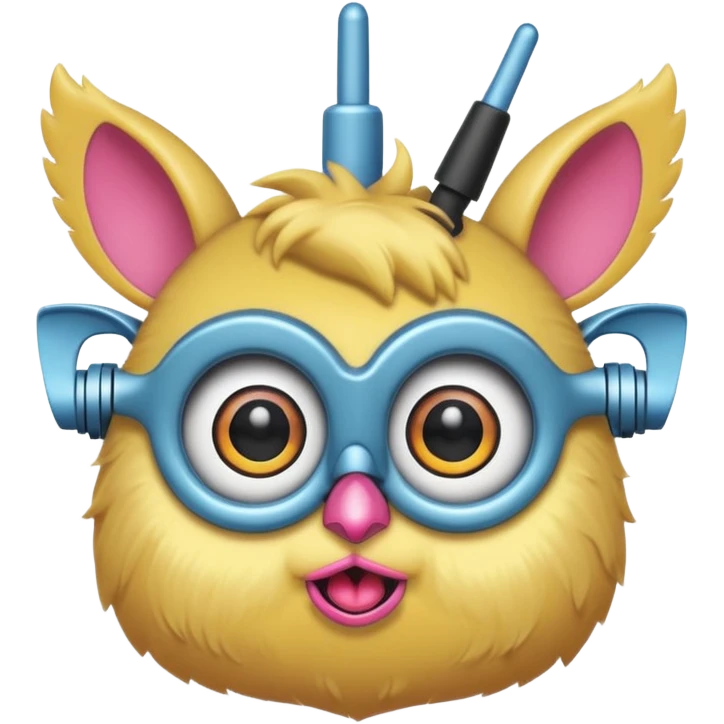 Furby connect with clear antena 1 on head and tiny beak emoji
