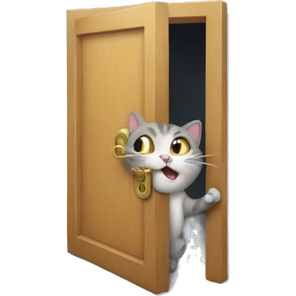 Cat opening a door emoji