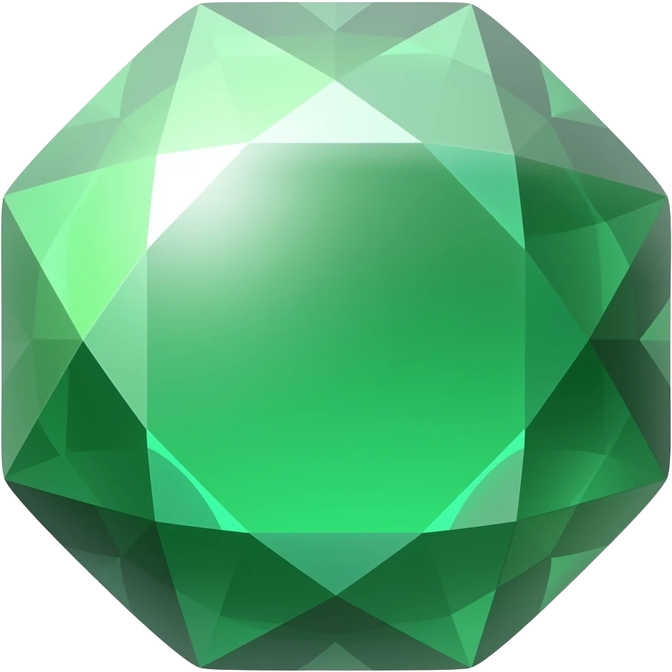 green fantasy emerald with little light emoji