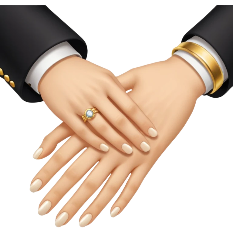 Two hands in a engagement..One hand of groom and one hand of bride. emoji