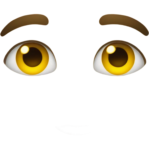 Eyes by side judging serious expression on jellow circle dot like an emoyi and pressed together lips serious expression BY THE SIDE emoji