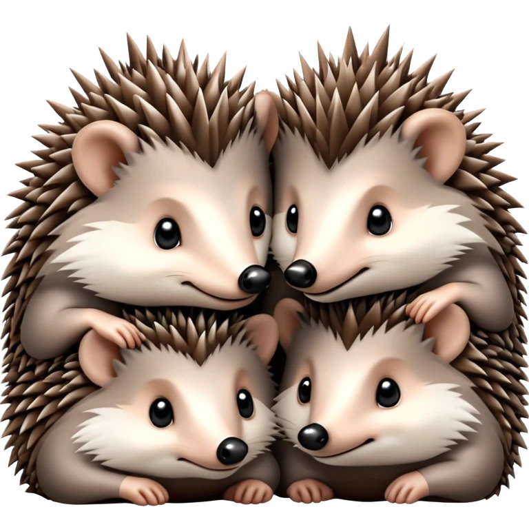 three hedgehogs cuddling  emoji
